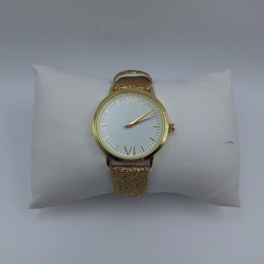 MSPCI Sparkly Gold Watch Working Adjustable Classic Shiny Glitter‎ Band